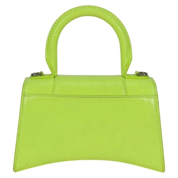 BALENCIAGA Hourglass XS Hand Bag Leather 2way LIme Green - Picture 2 of 16